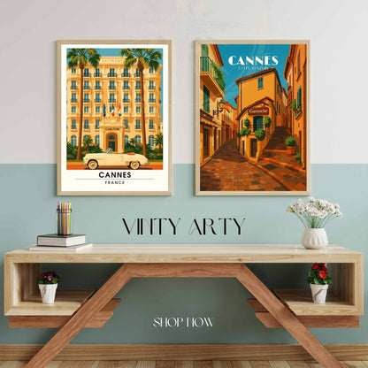 Affiche Cannes | Impression Cannes | Affiche de voyage France  | Affiche Vintage 