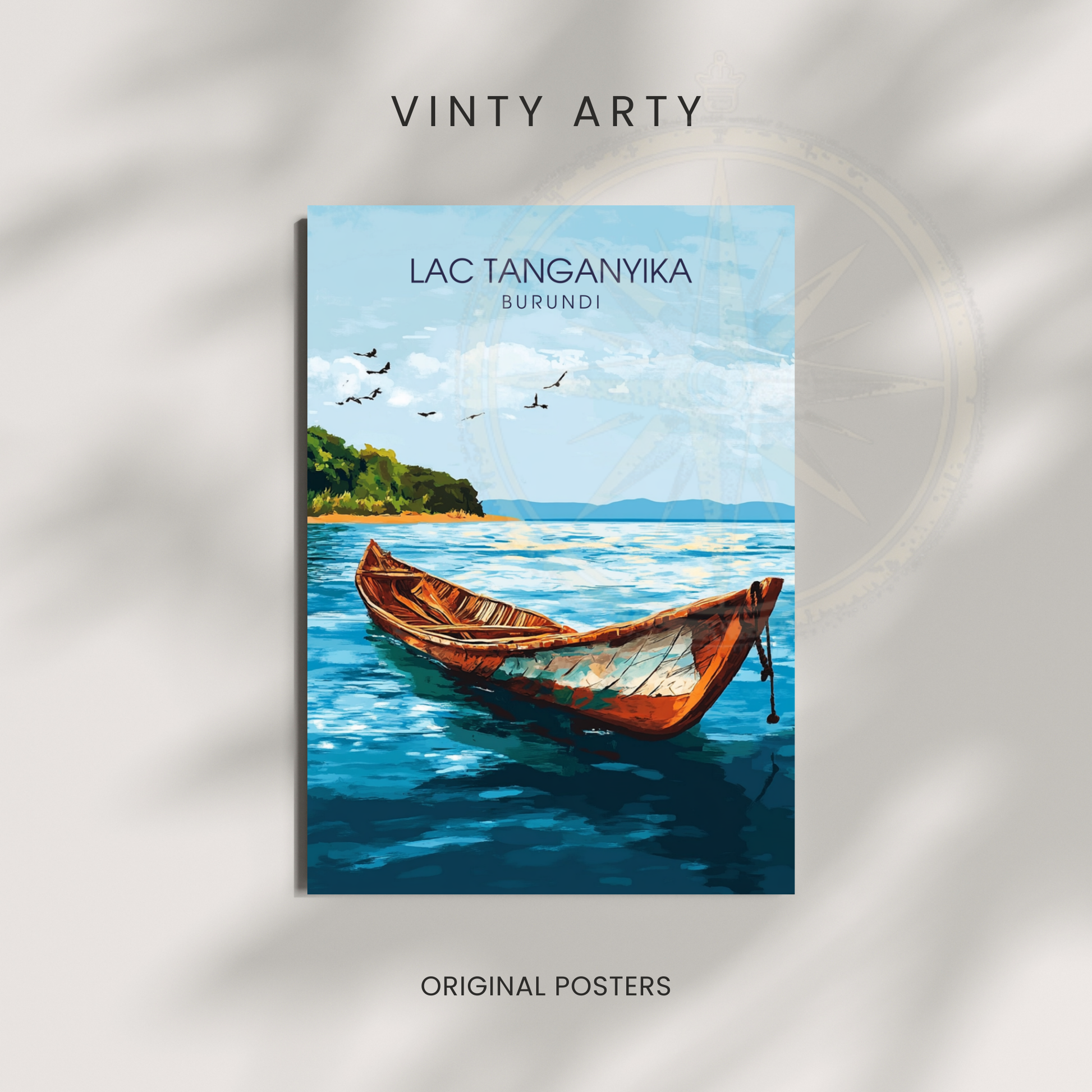 Affiche Lac Tanganyika | Poster Burundi | Affiche Lac