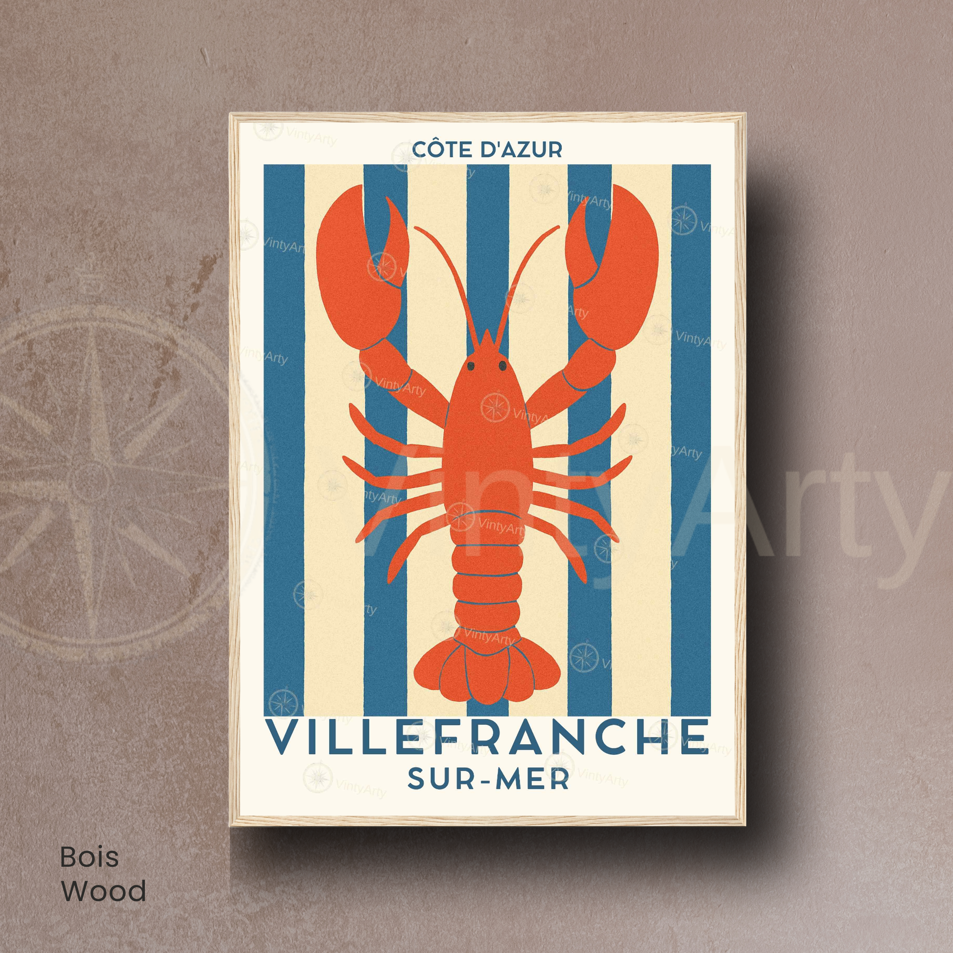 Affiche Villefranche-sur-Mer | Art mural France | Affiche Côte d'Azur