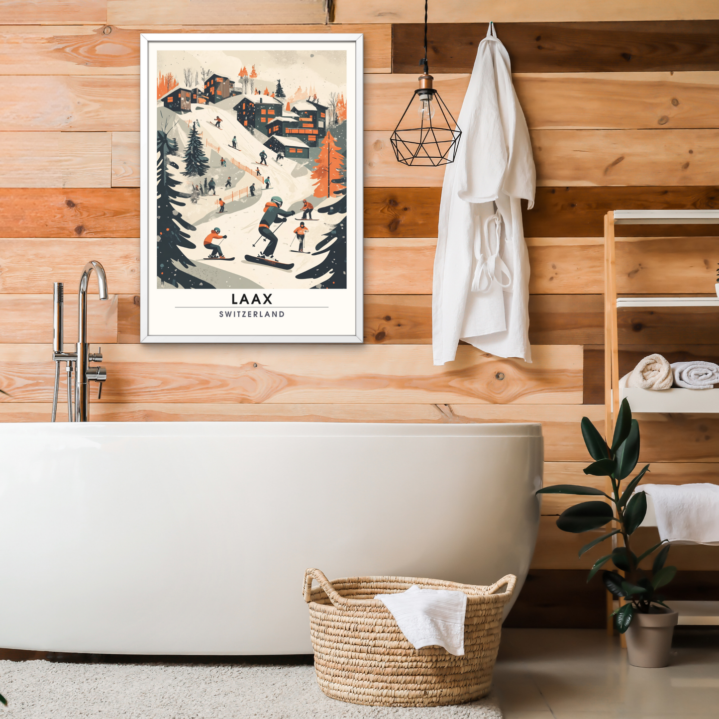 Affiche Laax, Suisse | impression de voyage Laax, Affiche de ski