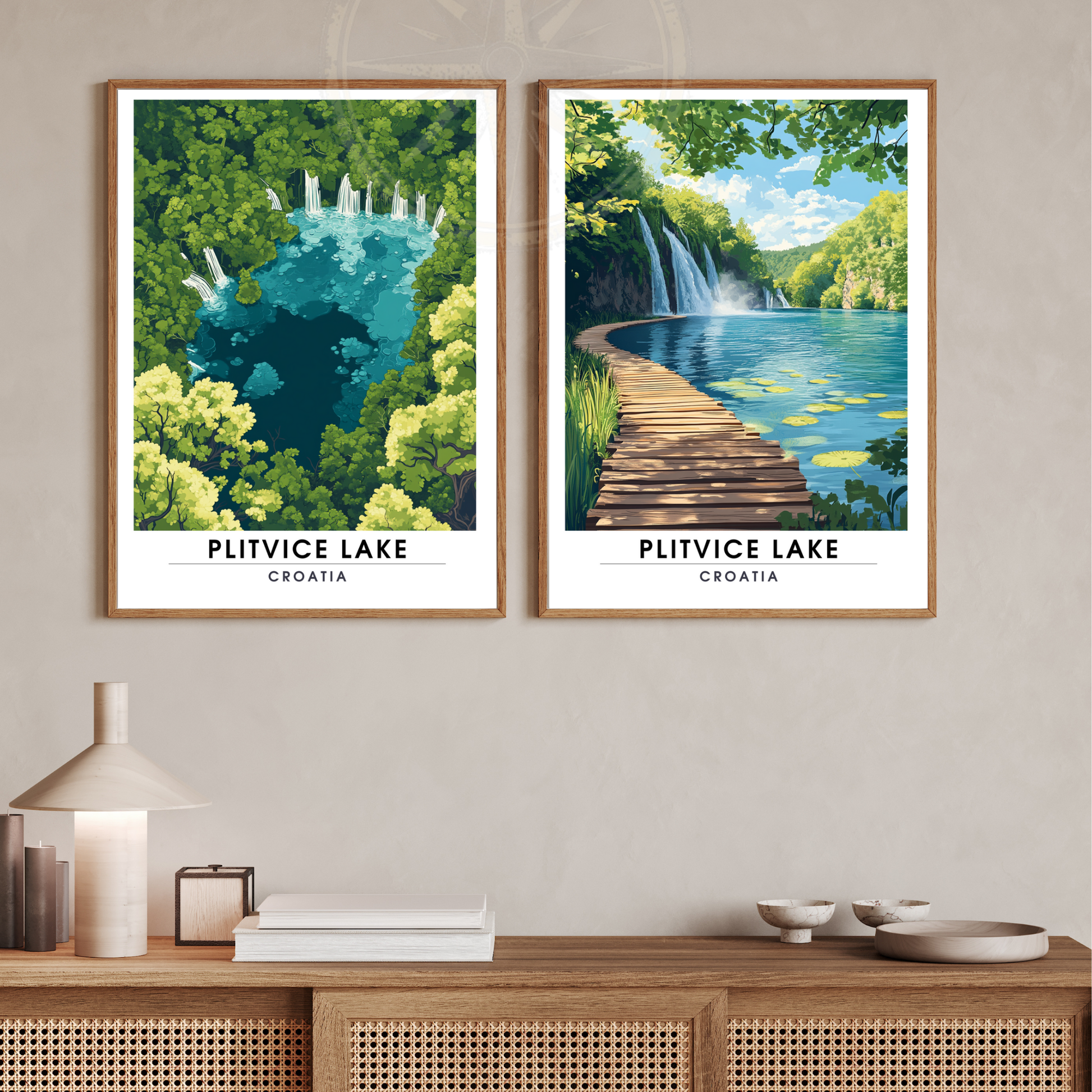 Affiche Lac de Plitvice | Impression voyage Croatie | Affiche Lac