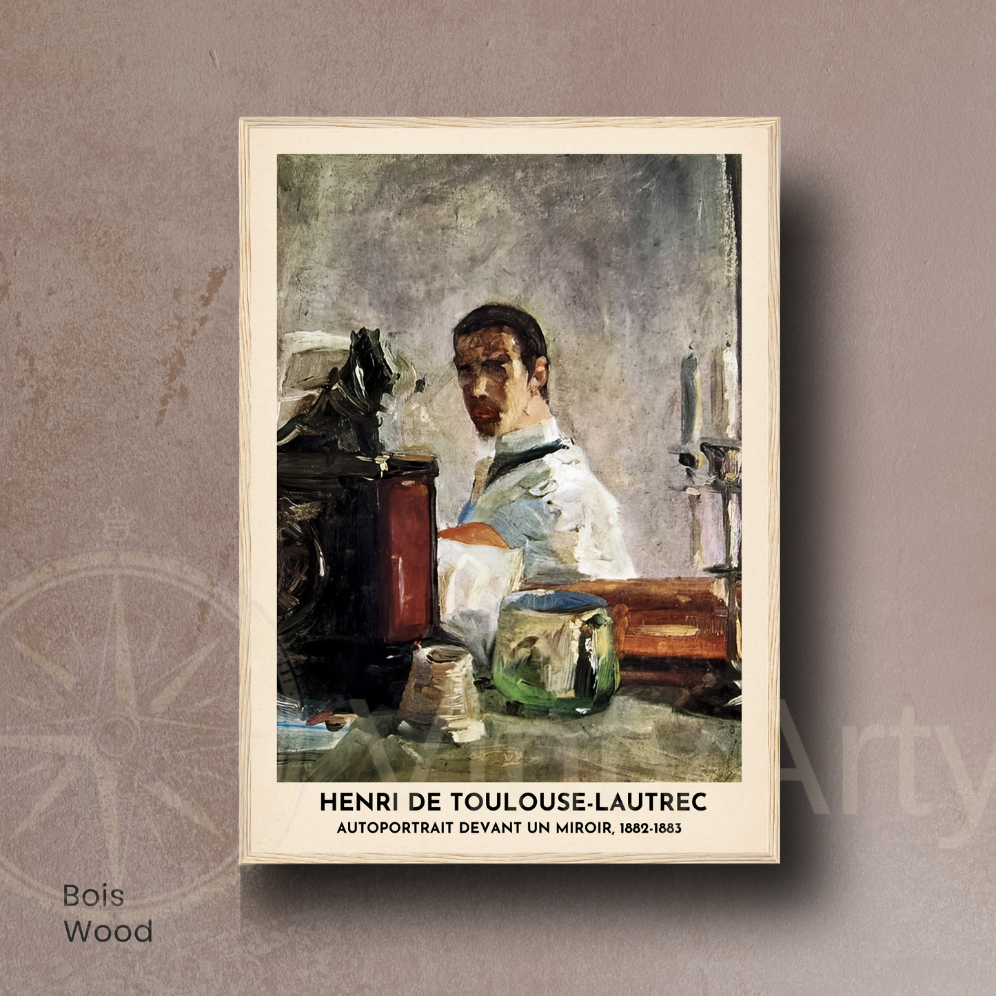 Affiche Toulouse-Lautrec – Autoportrait devant un miroir, 1882-1883