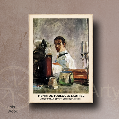 Affiche Toulouse-Lautrec – Autoportrait devant un miroir, 1882-1883