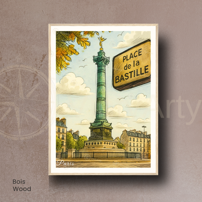 Affiche Paris | Impression Place de la Bastille | Affiche France