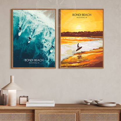 Affiche Plage de Bondi | Poster Australie | Affiche Australie