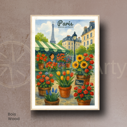 Affiche Paris | Impression France | Affiche Marché aux fleurs