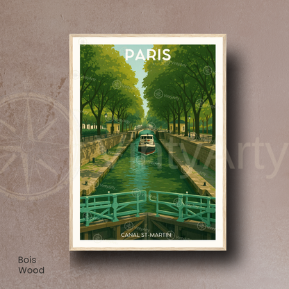 Affiche Paris | Poster Canal Saint Martin | Affiche France