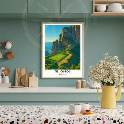 Affiche Tizi Ouzou | impression de voyage Tizi Ouzou | Affiche Kabylie | Algérie