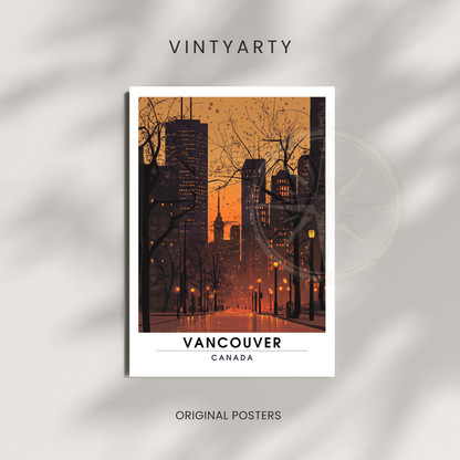 Affiche Vancouver | Impression de voyage Canada | Affiche Canada