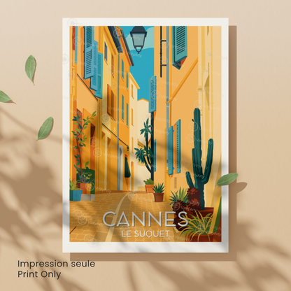 Affiche Cannes | Poster déco Le Suquet | Affiche France