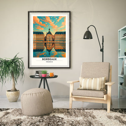 Affiche Bordeaux | Impression Bordeaux, France | Affiche de voyage