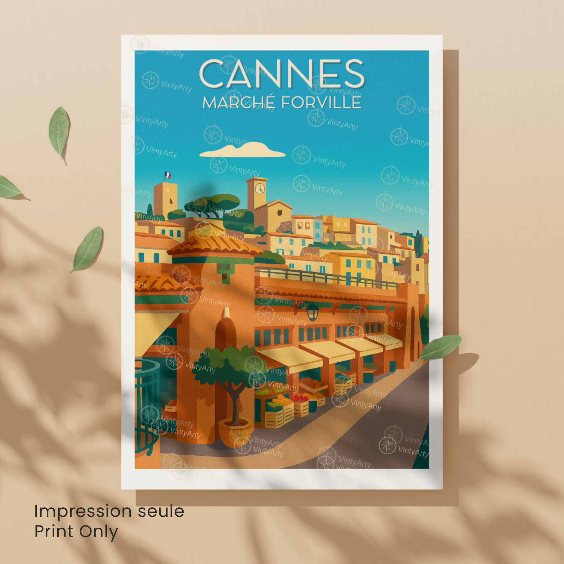 Affiche Cannes | Impression Marché Forville | Affiche France