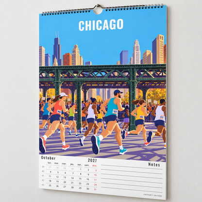 Calendrier Marathon 2027 – 12 Villes et Courses Illustrées