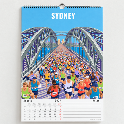 Calendrier Marathon 2027 – 12 Villes et Courses Illustrées