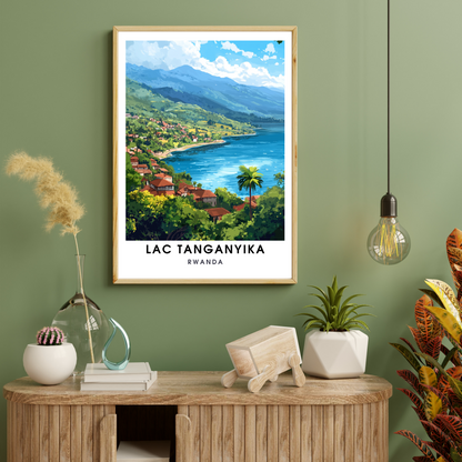 Affiche Lac Tanganyika | Impression Rwanda | Affiche Lac