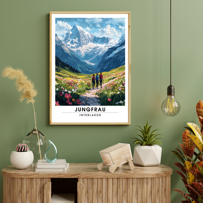 Affiche Jungfrau Interlaken | Poster décoratif Suisse | Affiche Suisse