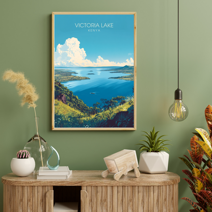 Affiche Lac Victoria | Poster de voyage Kenya | Affiche Lac