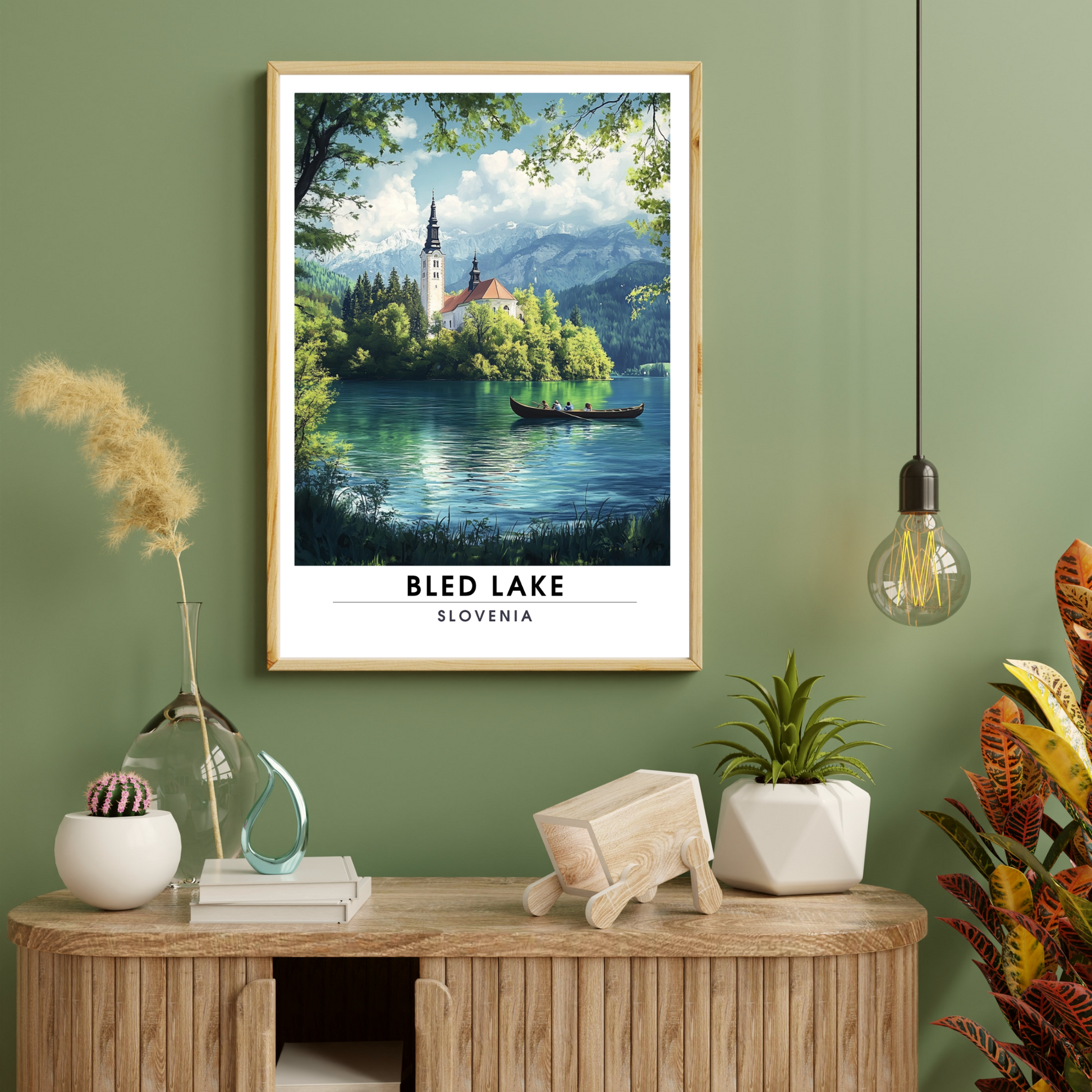 Affiche Lac de Bled | Poster de voyage Slovénie | Affiche Lac