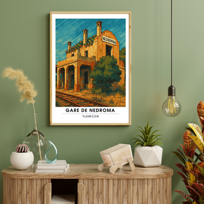 Affiche Gare de Nedroma | Poster Tlemcen | Affiche Algérie