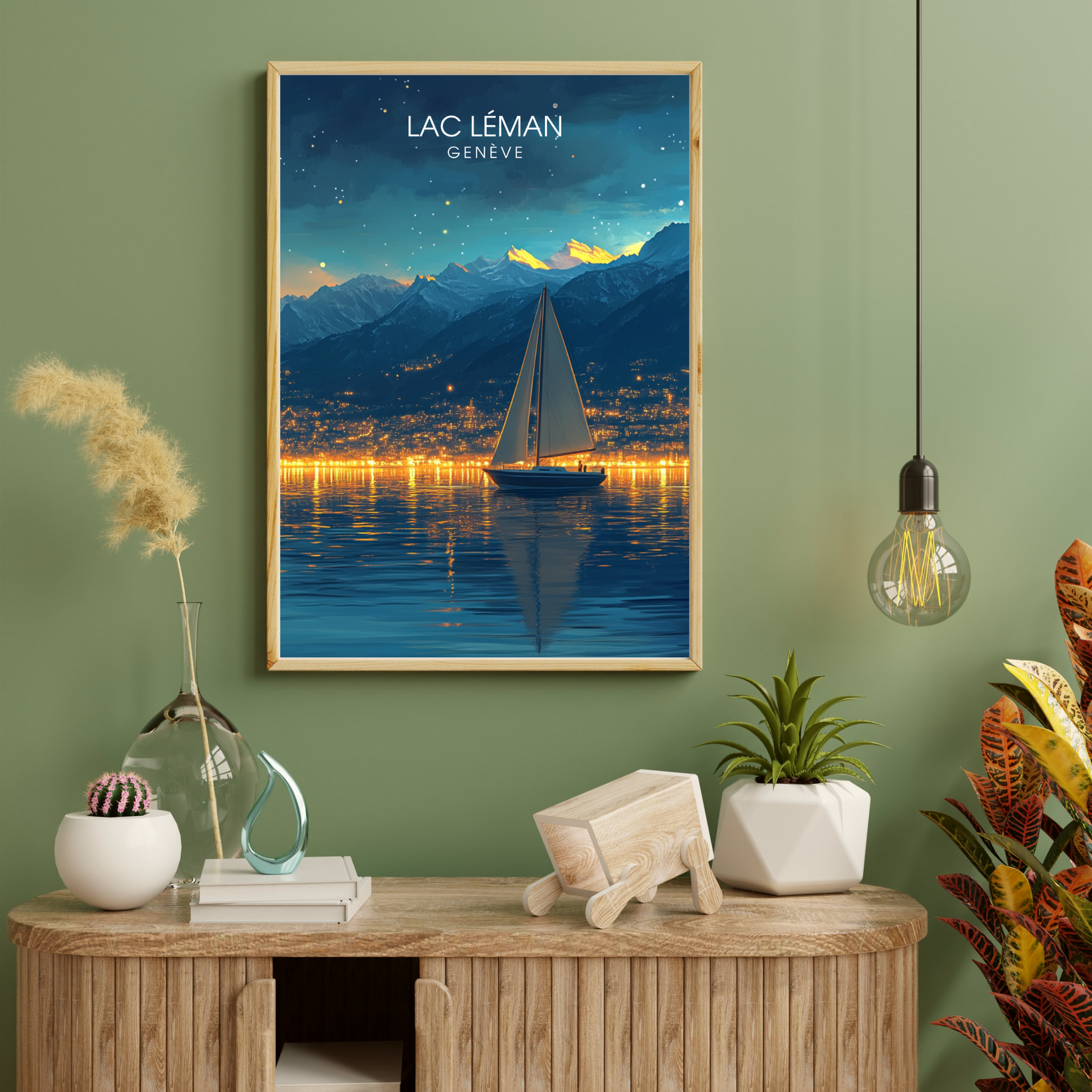 Affiche lac léman | Impression de voyage Suisse | Affiche Suisse