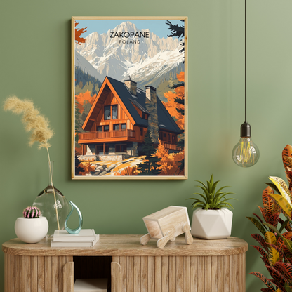 Affiche Zakopane | Poster décoratif Pologne | Affiche Pologne