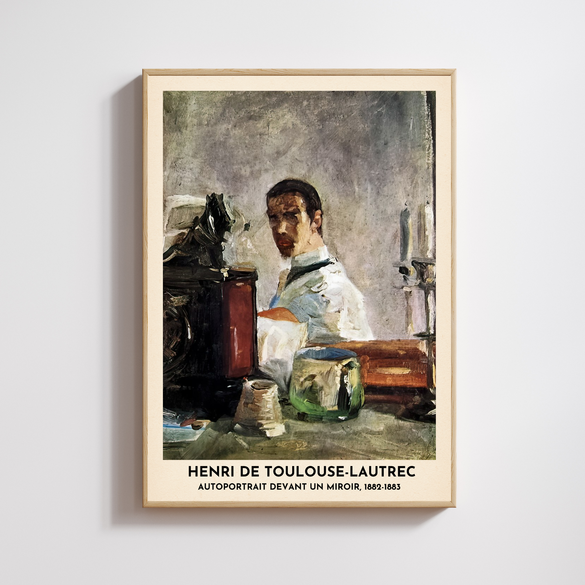 Affiche Toulouse-Lautrec – Autoportrait devant un miroir, 1882-1883