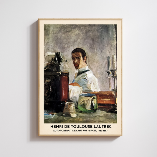 Affiche Toulouse-Lautrec – Autoportrait devant un miroir, 1882-1883
