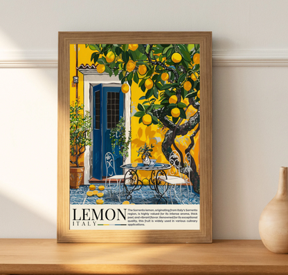 Affiche cuisine | Affiche Citron | Affiche Italie | Souvenir de voyage | Affiche Sorrento Lemon Amalfi | Impression de voyage Italie