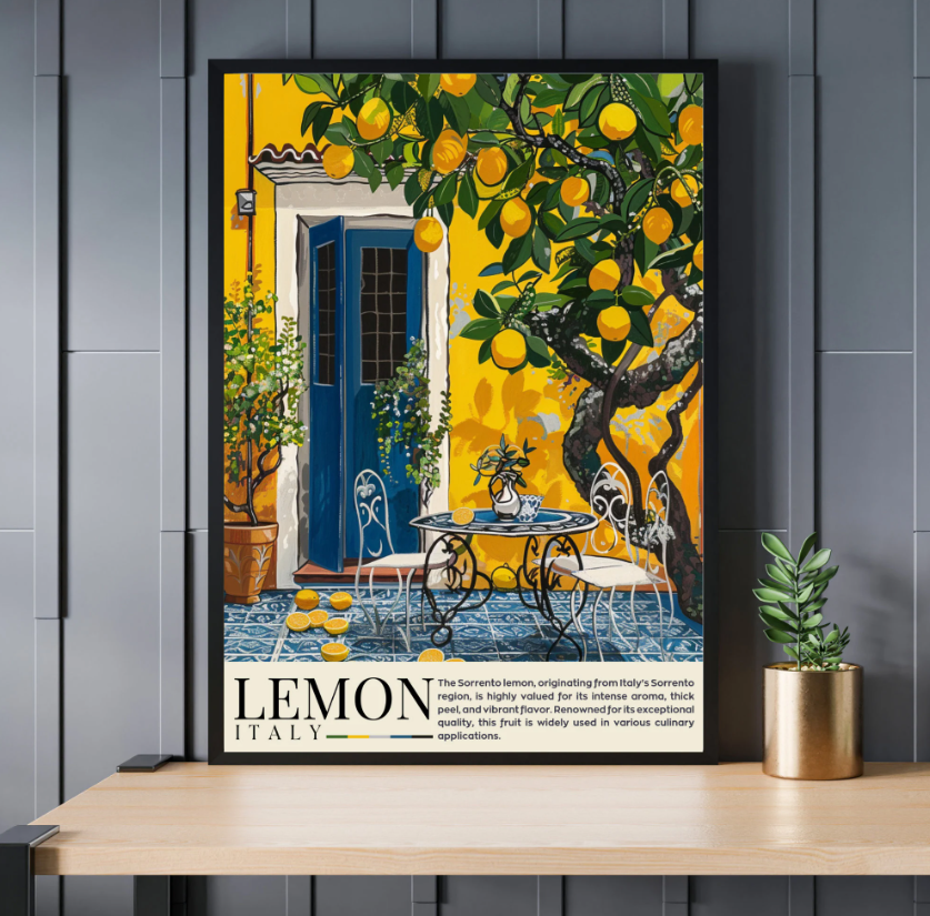 Affiche cuisine | Affiche Citron | Affiche Italie | Souvenir de voyage | Affiche Sorrento Lemon Amalfi | Impression de voyage Italie