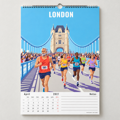 Calendrier Marathon 2027 – 12 Villes et Courses Illustrées