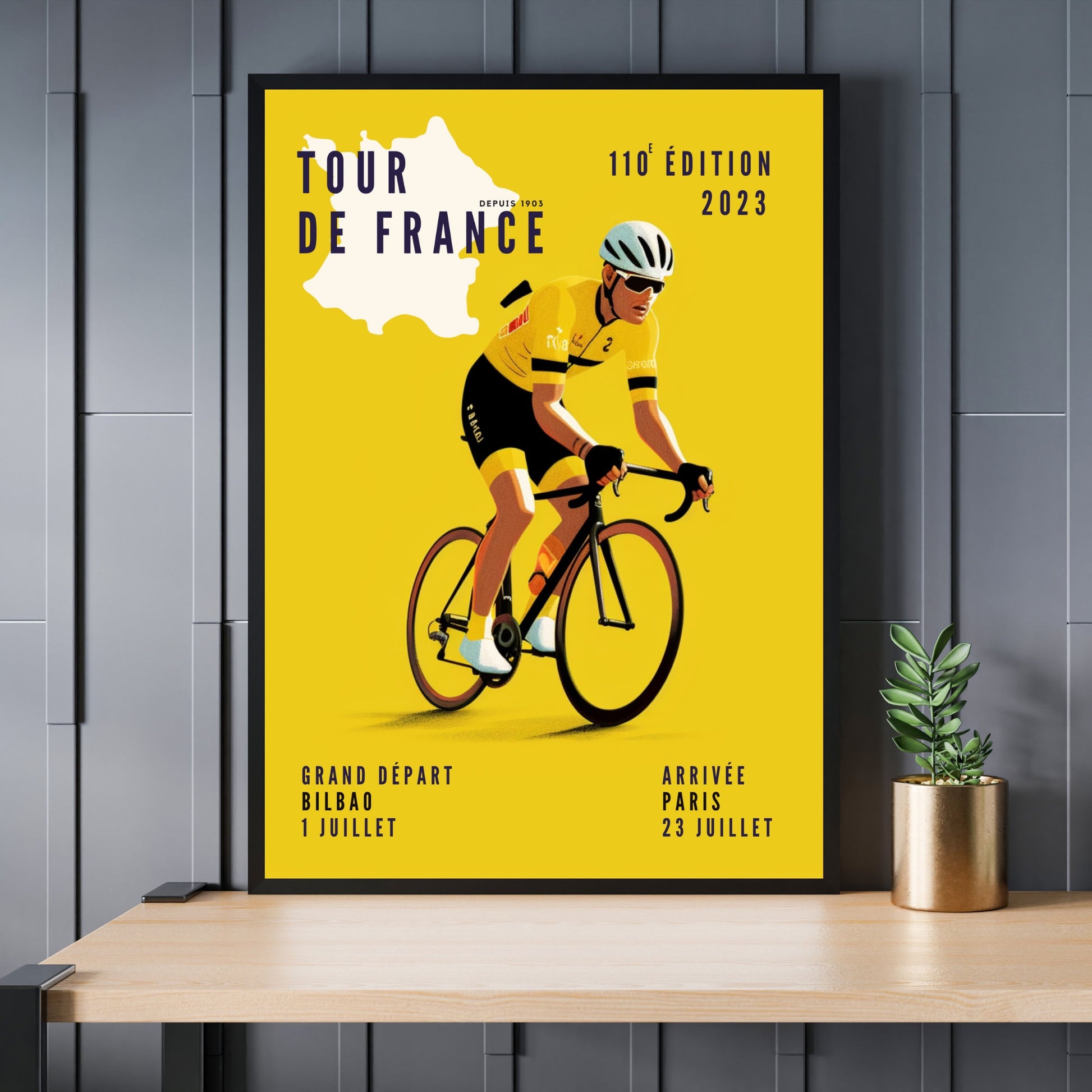 Affiche tour de France 2023 - Impression Vélo