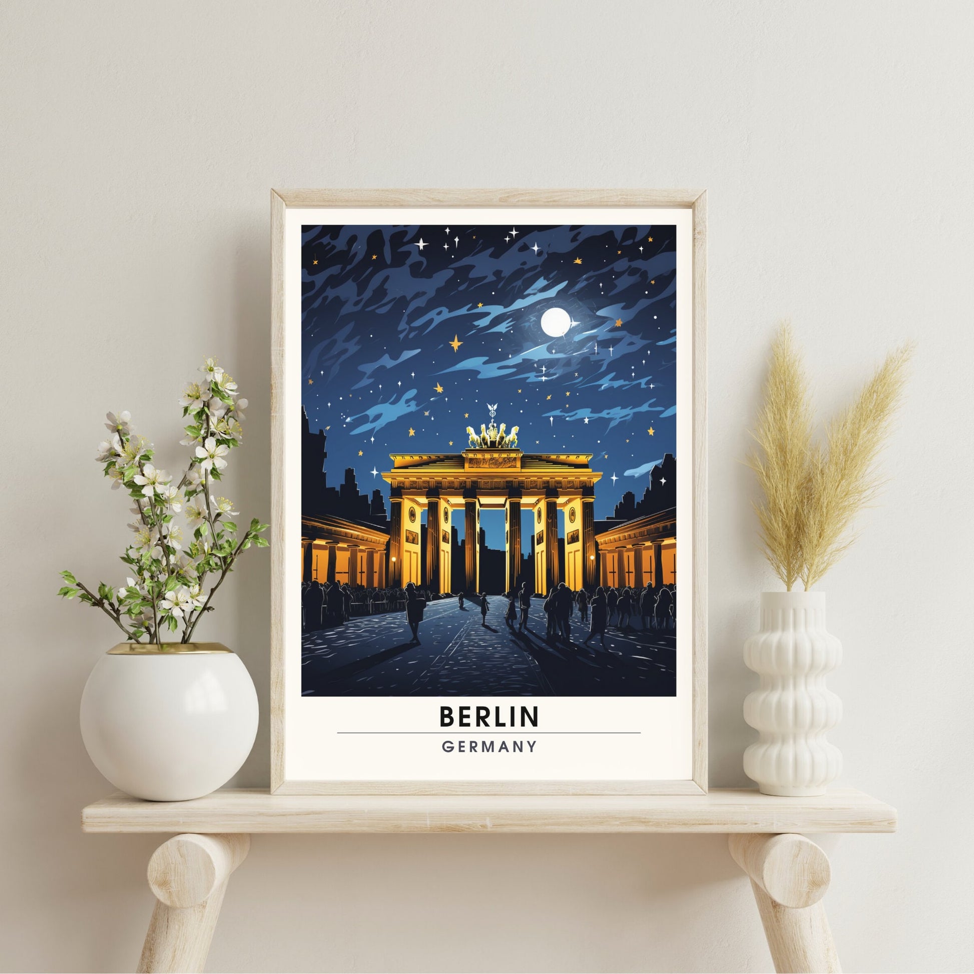 Impression Berlin | Poster de voyage Berlin, Allemagne | vue sur la Porte de Brandebourg