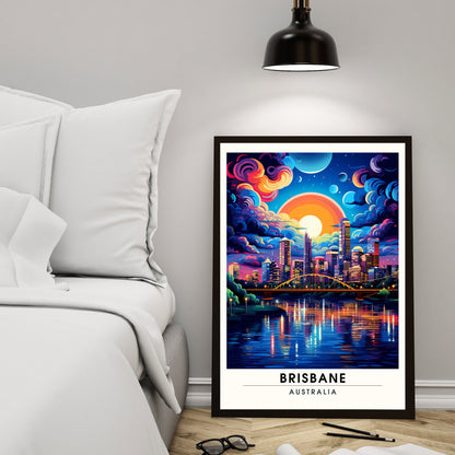 Affiche Brisbane | impression de voyage Brisbane | Impression Brisbane | Affiche Australie | Affiche de voyage