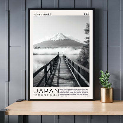 Affiche Mont Fuji | Affiche Japon noir et blanc | impression Japon | Impression Mont Fuji, Japon