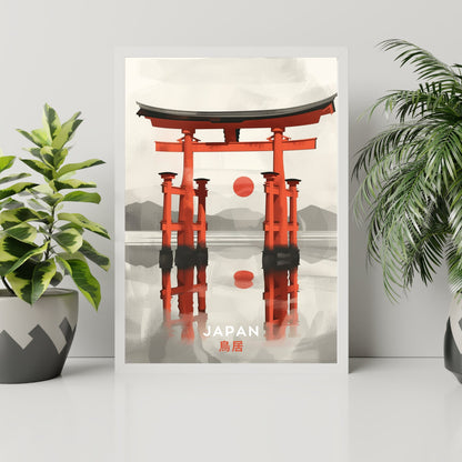 Impression Japon | Affiche Japon | Affiche porte de Torii | Impression Torii, Japon