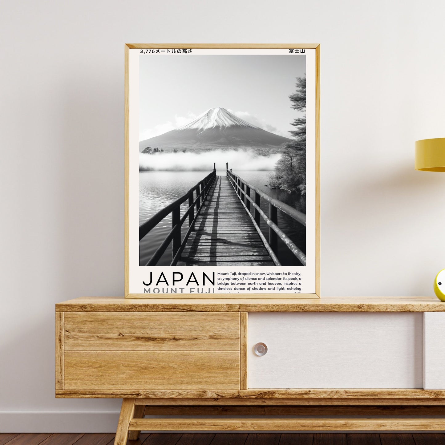 Affiche Mont Fuji | Affiche Japon noir et blanc | impression Japon | Impression Mont Fuji, Japon