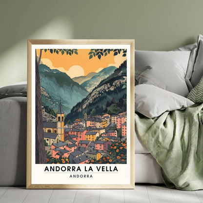 Affiche Andorre-la-Vieille - impression Andorre-la-Vieille - Affiche Andorre