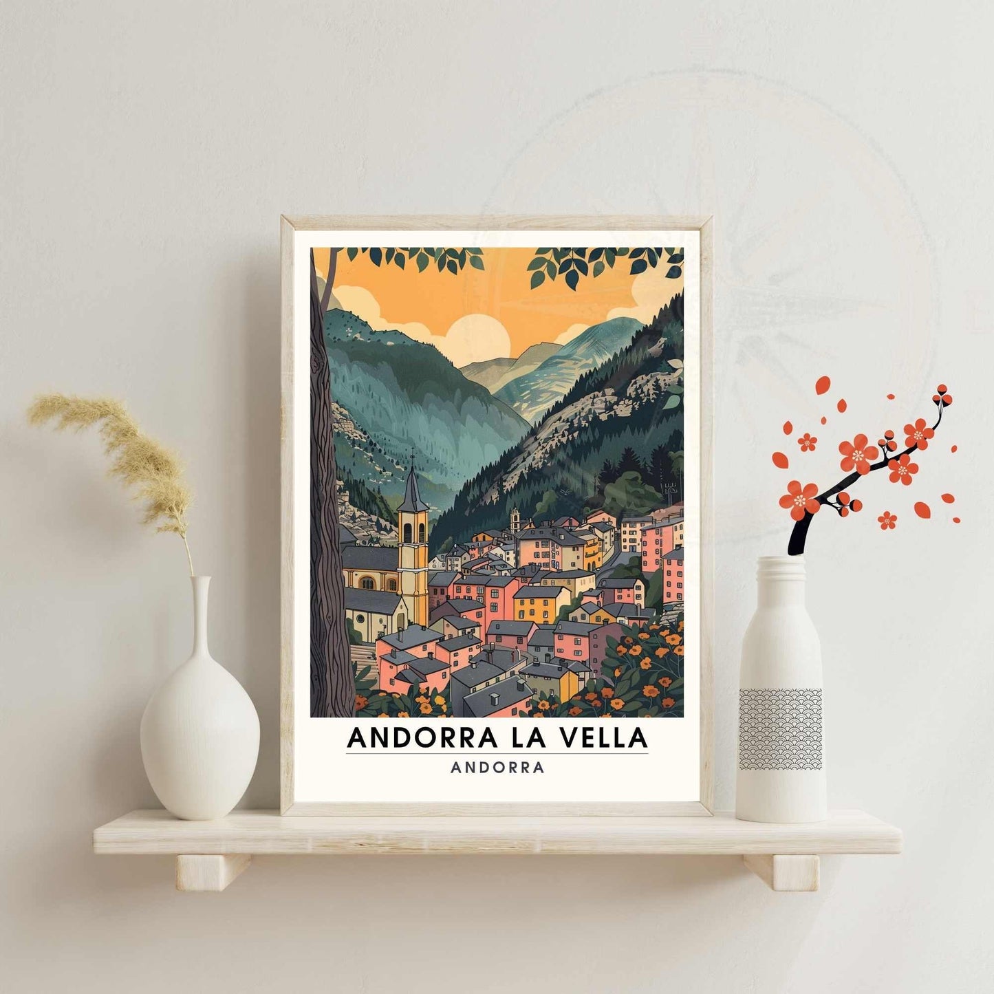 Affiche Andorre-la-Vieille - impression Andorre-la-Vieille - Affiche Andorre