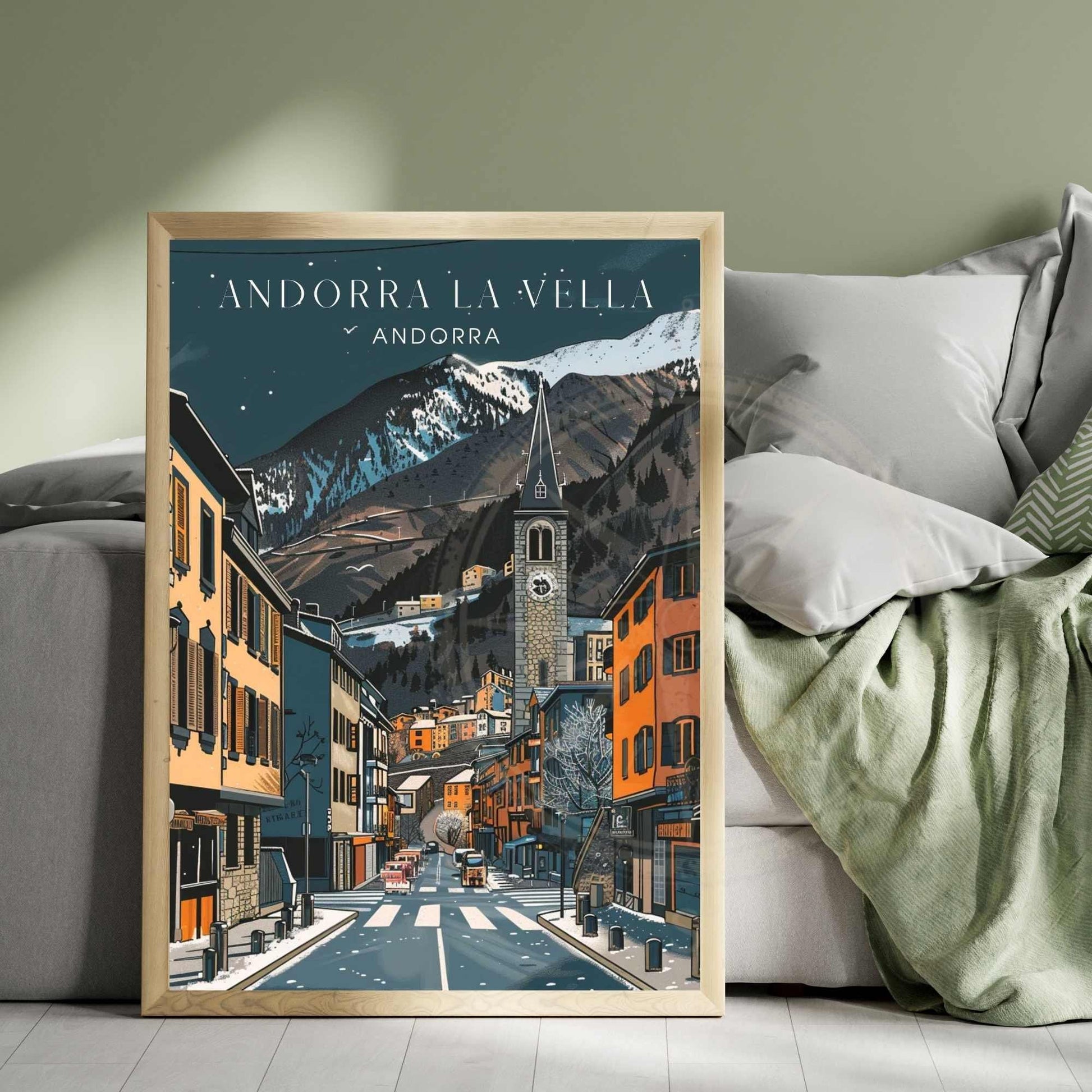 Affiche Andorre - Affiche Andorre-la-Vieille - impression de voyage Andorre-la-Vieille