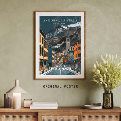 Affiche Andorre - Affiche Andorre-la-Vieille - impression de voyage Andorre-la-Vieille