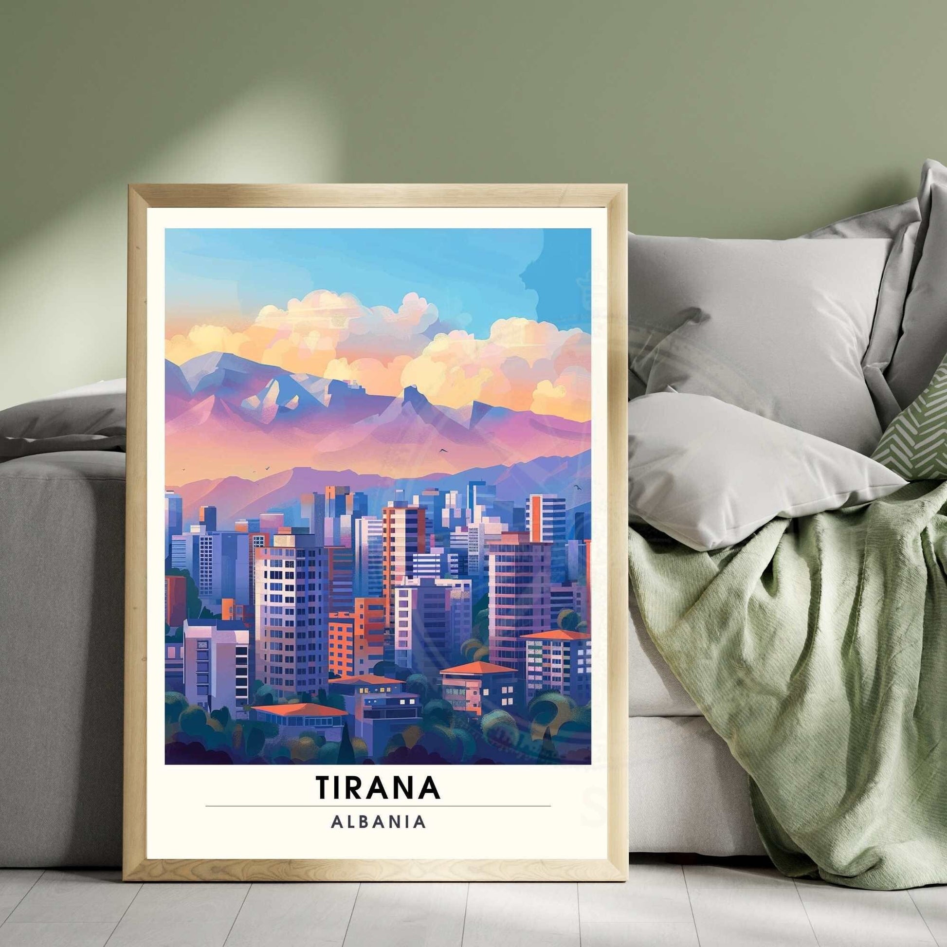 Affiche Tirana - impression de voyage Tirana, Albanie - Affiche de voyage Albanie