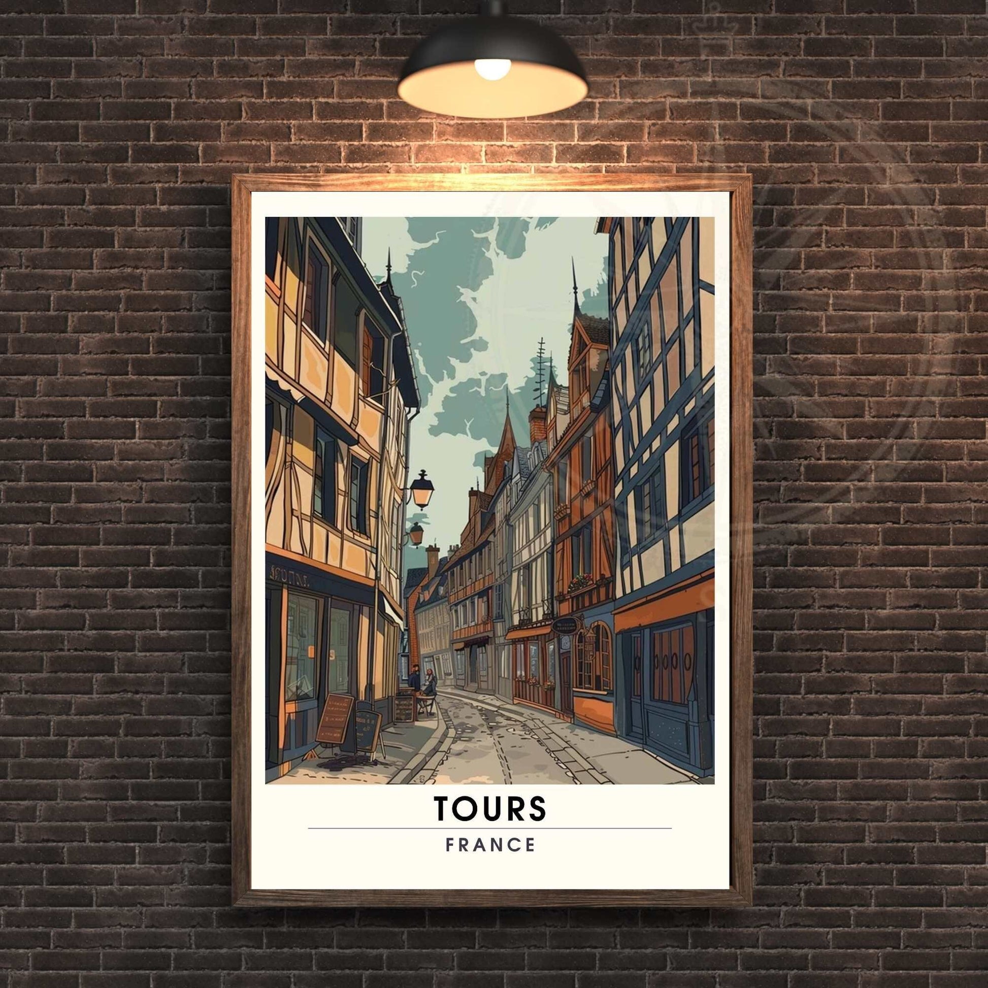 Affiche Tours - impression de voyage Tours, France - Affiche vintage Tours