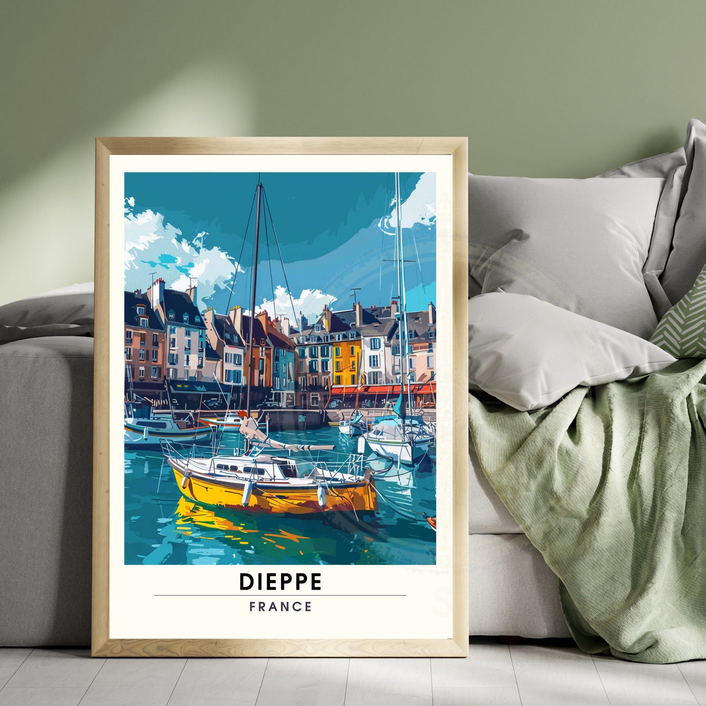 Affiche Dieppe - impression de voyage Dieppe, France - Impression Dieppe - Port de Dieppe