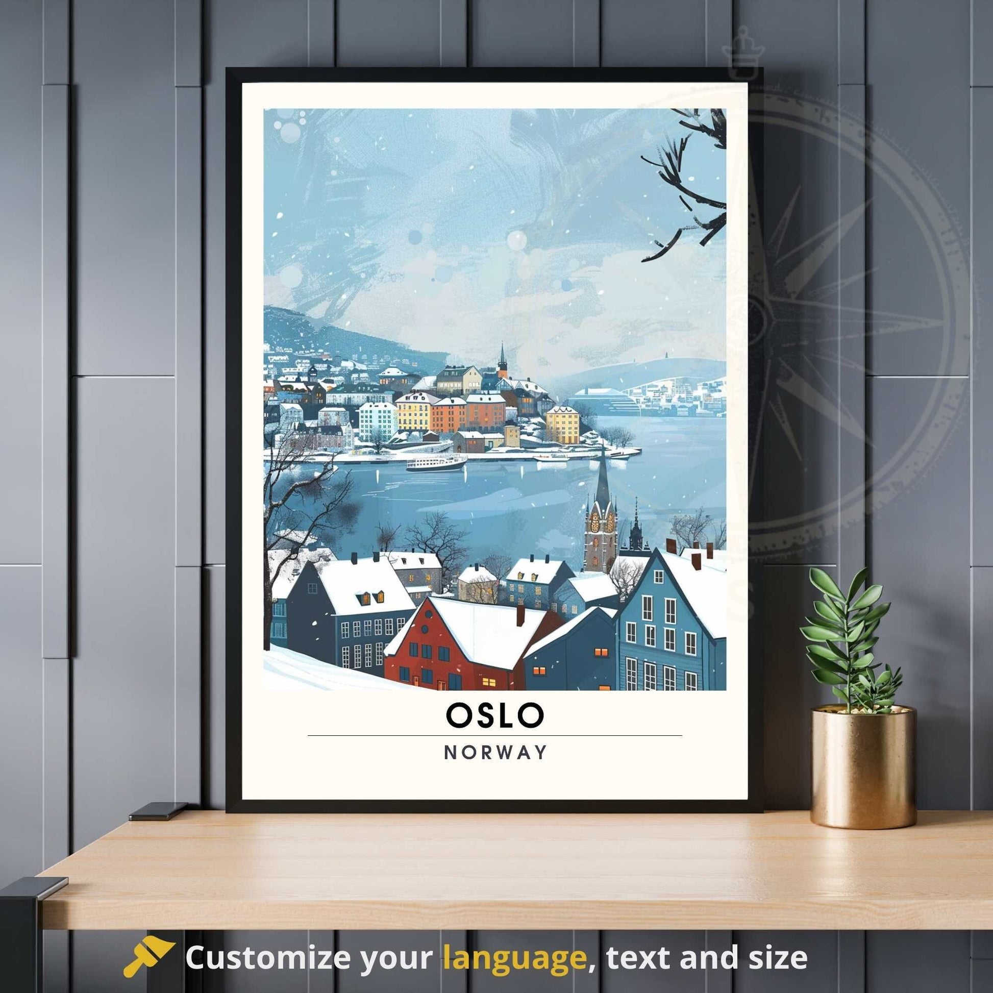 Affiche Oslo - impression de voyage Oslo, Norvège - Impression Norvège