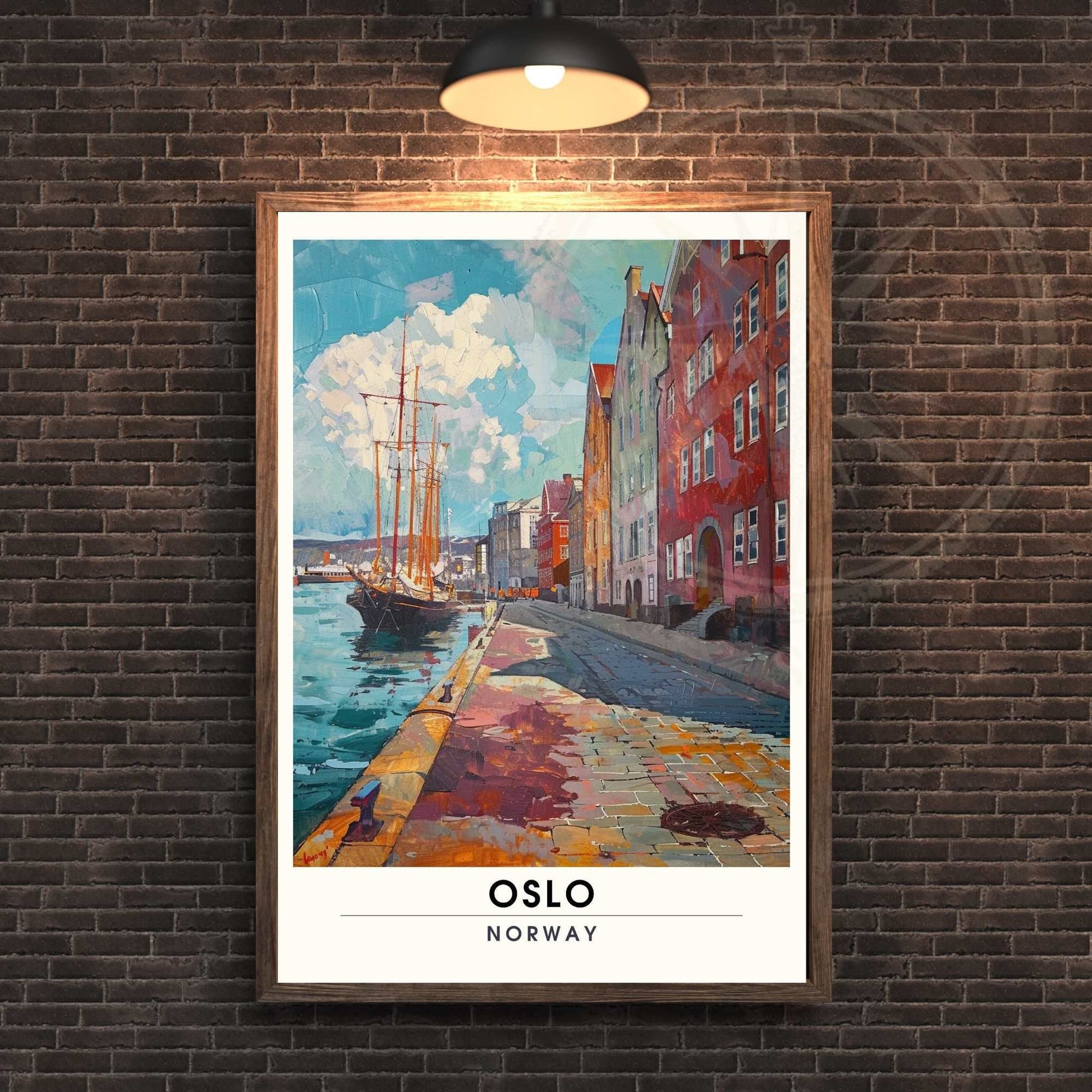 Affiche Oslo - impression de voyage Oslo, Norvège - Impression Norvège - peinture Oslo