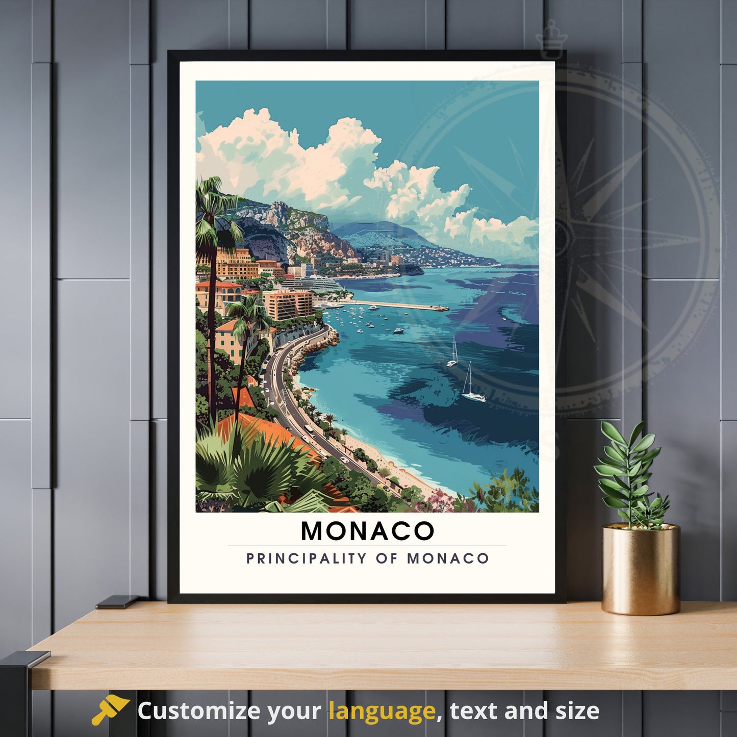 Affiche Monaco - impression de voyage Monaco - Impression Monte-Carlo