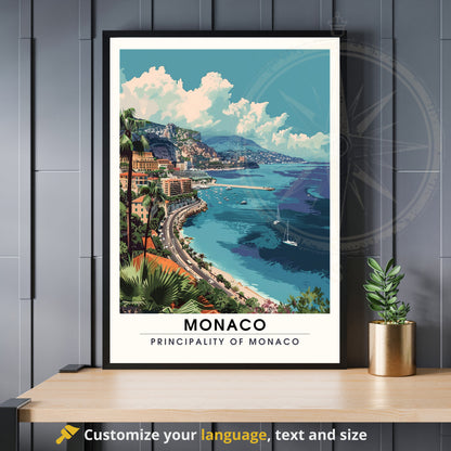 Affiche Monaco - impression de voyage Monaco - Impression Monte-Carlo