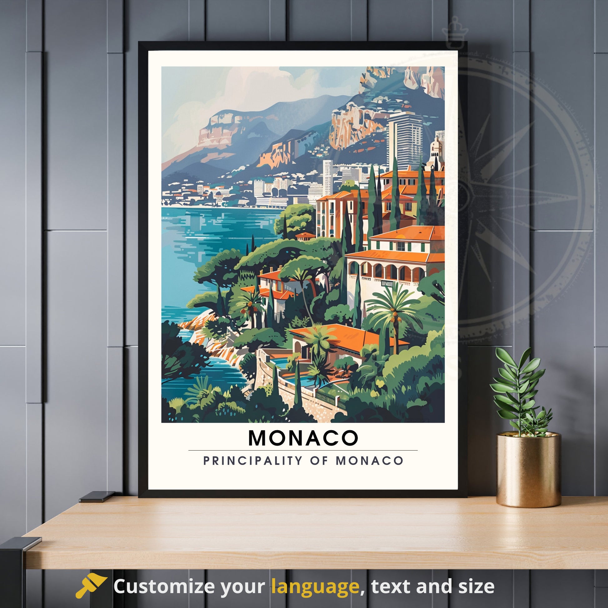 Affiche Monaco - impression de voyage Monaco - Impression Monte-Carlo