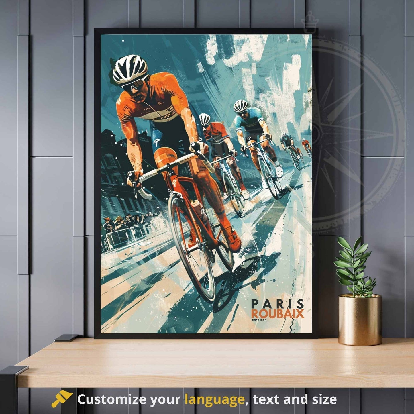 Impression Paris- Roubaix | Affiche cyclisme Paris- Roubaix