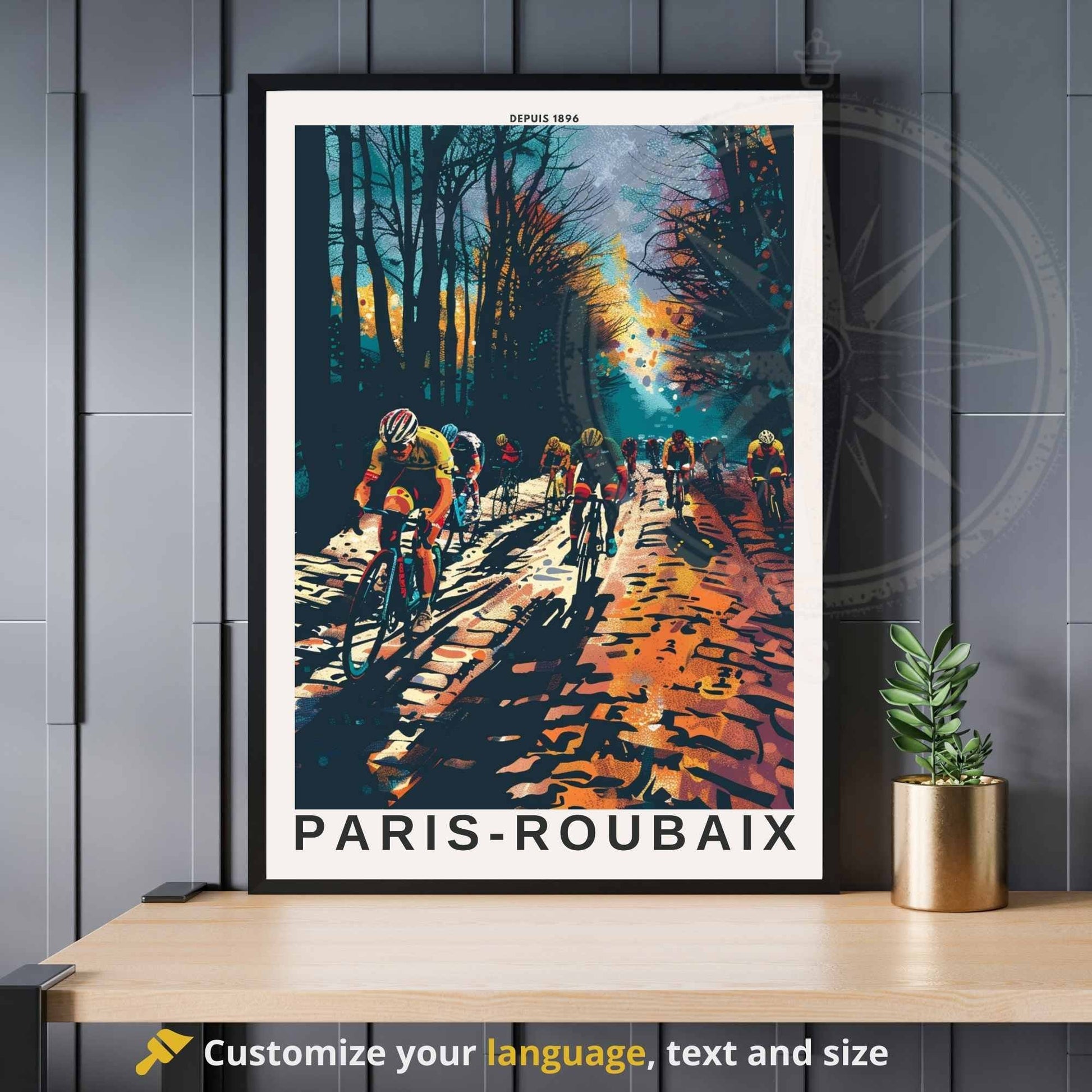 Impression Paris- Roubaix | Affiche cyclisme Paris- Roubaix